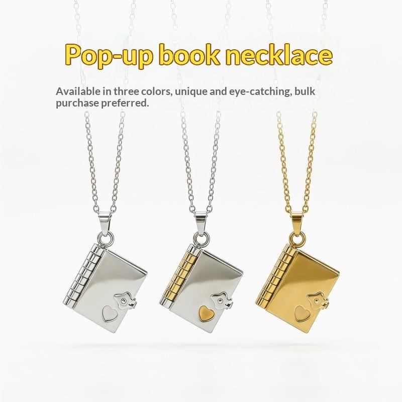 Custom Photo Book - Collar con colgante de sobre, relicario