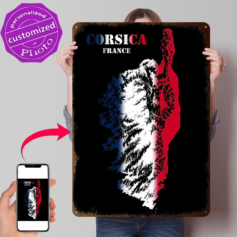 Custom Map Poster - Mapa Topográfico en Relieve de Córcega,