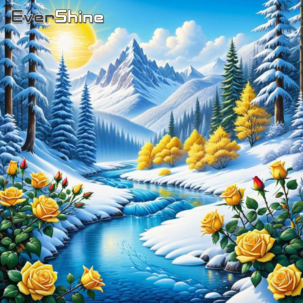 Photo Mosaic Print - Evershine-pintura de paisaje de río, recién