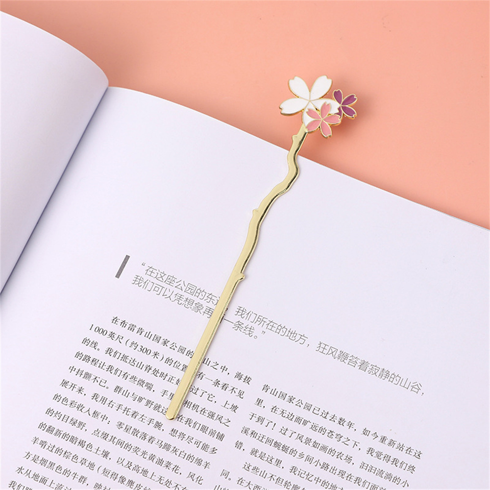 Dried Flower Bookmark - Marcapáginas de Metal Sakura, marcador de