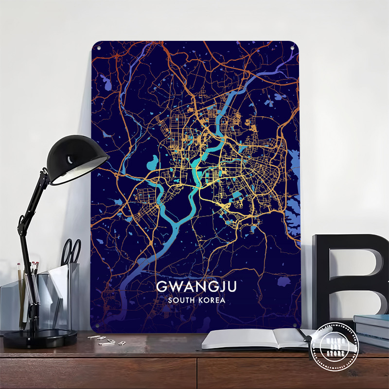 Mapa de la ciudad de Gwangju,  - Custom Map Poster reseña y precio