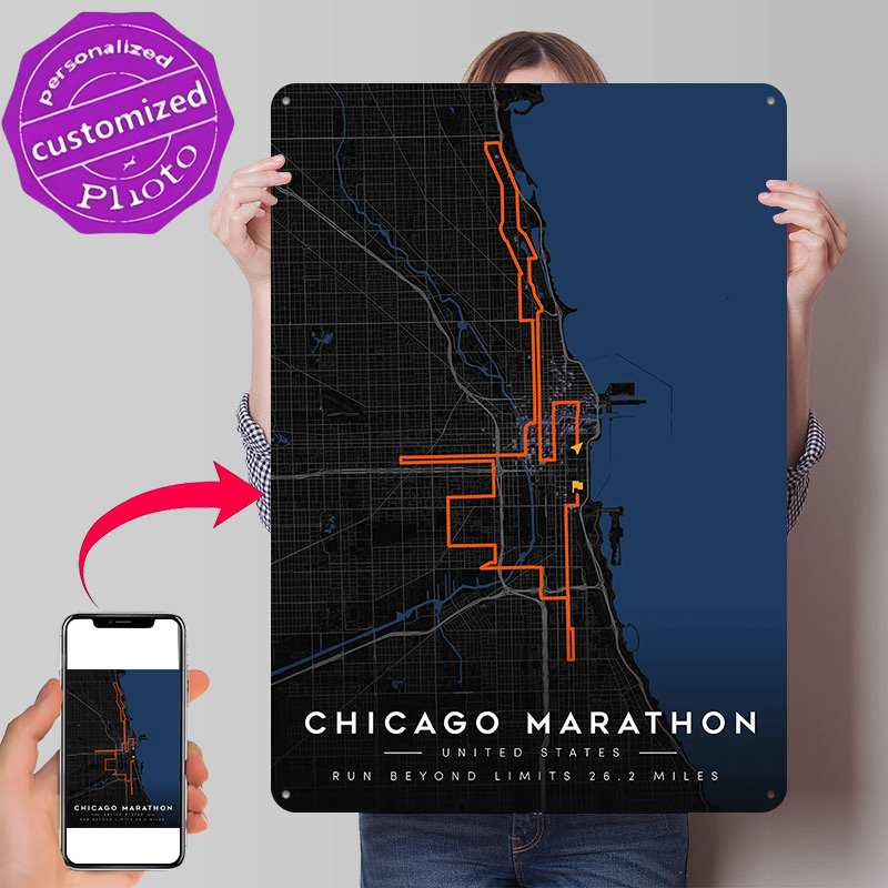 Mapa de la ruta del maratón de - Custom Map Poster reseña y precio